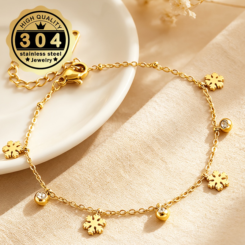 Women's Snowflake CZ Bracelet, Elegant Design